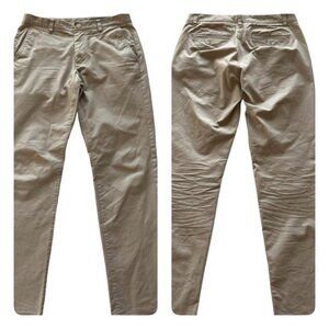 Bonobos Pants 31 x 34 Athletic Fit Tan Chino Flat Front Slacks Casual Comfort